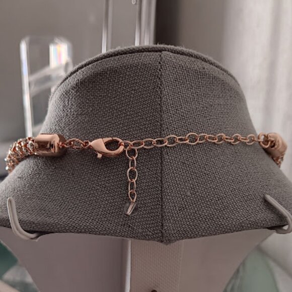 NAPIER Mod/Contemporary Chic Rose Gold Clear CZ Stone Popcorn Chain Necklace - Picture 7 of 8